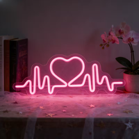 Enseigne néon LED en forme de cœur, lumière néon romantique, décoration murale pour la maison, bar, chambre de fille, anniversaire de mariage, cadeau pour couple