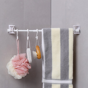 Supports de <span class=keywords><strong>tringle</strong></span> à rideaux autocollants à <span class=keywords><strong>angle</strong></span> d'installation illimité, crochets, anneaux rotatifs, support sans perçage pour salle de bain - Product Image 4