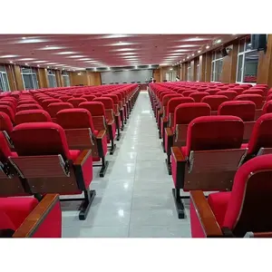 2024 Church Hall Chair Furniture Folding Auditorium Theatre Seat Fabric Modern Commercial Furniture School Furniture 10 Pcs