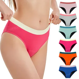 OXYGEN SECRET 4 Layers Cotton Period Undies Bikini Underwear Leak Proof Menstrual Cycle Panties Calzon Menstrual For Girls