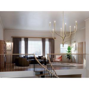 Lustre Moderne Bio-énergétique Livadia, Luxe Nordique, Grand Foyer, Laiton, 8 Lumières LED, Candelabre à <span class=keywords><strong>Branches</strong></span>, Suspension pour Plafond Haut - Product Image 2