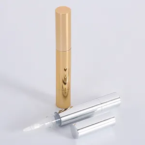 4ml Gold Cosmetic Twist Packaging Makeup Empty Nail Care Lip Gloss Containers Tube Cuticle Oil Pen With Brush