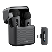 Microphone cravate sans fil BOYA BY-V3, microphone cravate à réduction de bruit rechargeable pour iPhone, Android, appareil photo, diffusion en direct, vlog