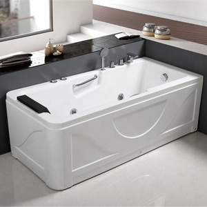 Venta caliente esquina precio barato rectangular falda de fibra francés gemy bañera de masaje con panel lateral - Product Image 2