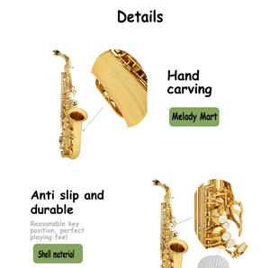 Saxofón Alto de Latón con Tono Bb, Fabricado en Fábrica, con Accesorios Completos, Sonido Profesional para Estudiantes y Músicos - Product Image 4