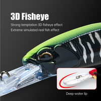 CHEERY Nouveau Design Leurre de Pêche Flottant Minnow 12cm 24g, Appât Dur en ABS Imprimé pour Maquereau et Bar