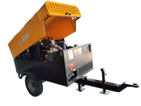 Compresseur d'air à vis portable diesel YiBang 80 kW 10 m³/min 10 bars 380 V Xichai 2 roues pour marteaux perforateurs de roche à percussion profonde
