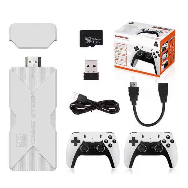 P5 Pro Video Game Stick With Wireless Joypad Retro HD Home Game Console Built-in 40000 Games for PSP/N64/MAME/PS1