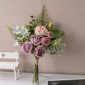 Fleurs artificielles faites <span class=keywords><strong>à</strong></span> la main Roy Rose Letters, décoration pour la maison et les murs, bouquet de mariage, nouvel an, Thanksgiving - Product Image 3