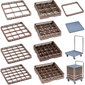 Supports de lave-vaisselle en polypropylène PP à 9, 16, 20 ou 25 compartiments, porte-verres à vin en plastique avec extension - Product Image 1