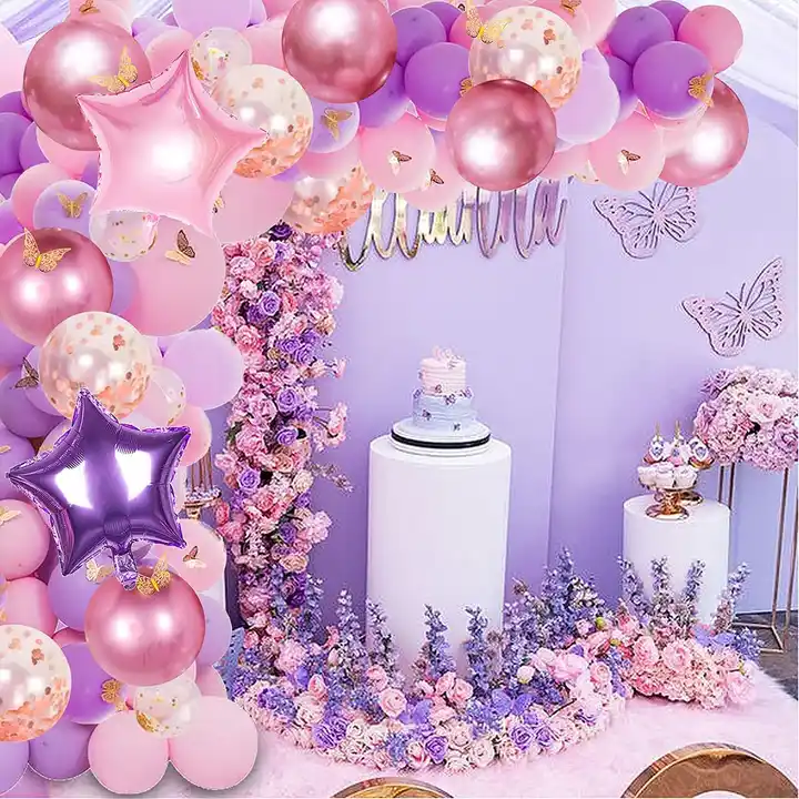 thème violet décorations de fête d'anniversaire fournitures