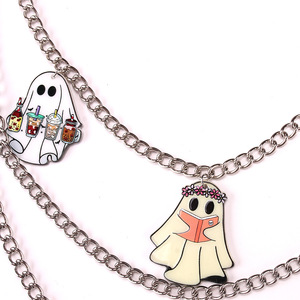 Cadena de cintura multicapa de aleación de zinc con diseño de fantasma de dibujos animados de Halloween, unisex, para pantalones, faldas y vaqueros - Product Image 4