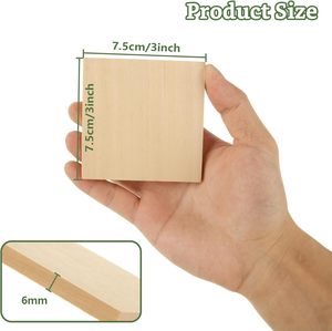 Wholesale Custom <strong>3x3</strong>" Unfinished Polished Cutout Wood <strong>Tiles</strong> Blank square Blocks Wood Coasters for Kids Wood Toys DIY Projects - Product Image 2