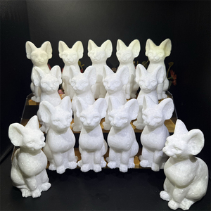 Wholesale Natural Healing <strong>Stone</strong> Crystals White <strong>Jade</strong> Xiuyan <strong>Jade</strong> Hairless Cat for Decoration - Product Image 1