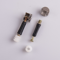 Connecteur de meubles 3-en-1 à encoche croisée en alliage de zinc, vis à tête sphérique avec goujon d'expansion en plastique pour armoire et placard