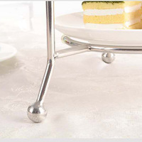 Support de présentation de nourriture en acier inoxydable à 3 niveaux pour buffet de desserts, support de service de buffet, support à gâteaux en métal