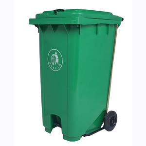 Plastic Waste Bins Outdoor Recycle Trash Can 120 Liter Pedal Trash Bin Mobile Dustbins Wheelie Garbage Bin