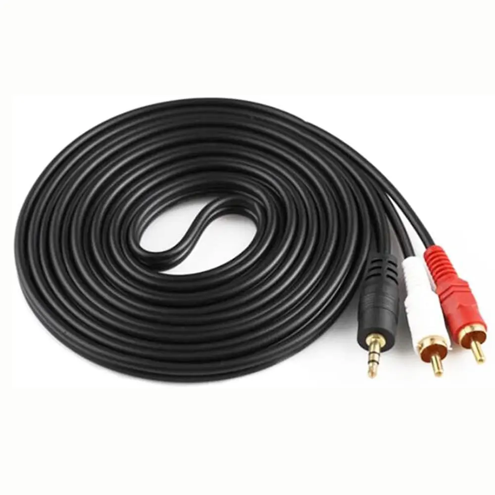 Вспомогательный кабель 3,5 мм мужской разъем на 2 RCA аудио кабель для компьютера стерео музыка подключенный аудио шнур для наушников RCA аудио кабель