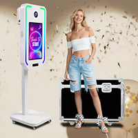 Nueva Cabina de Fotos Eléctrica con Impresión Instantánea, Motor Integrado, Soporte para Cámara DSLR, Cabina de Fotos Portátil Retro para Selfies