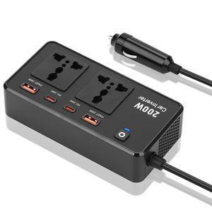 Inversor de Corriente para Auto con Cargador Rápido QC3.0, Puerto USB PD de 200W, 12V, Encendedor de Cigarrillos, Salida Personalizable - Product Image 2