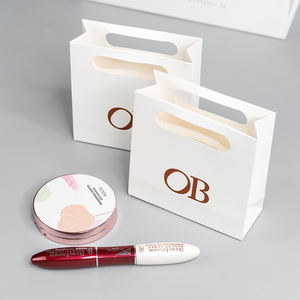 Sac en papier blanc personnalisé avec logo, idéal pour cosmétiques, bijoux, emballage cadeau, sac de shopping, petit sac cadeau d'affaires - Vente chaude - Product Image 1