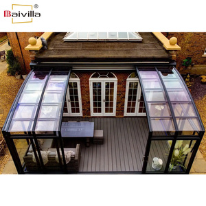 Diseño Innovador <span class=keywords><strong>de</strong></span> Terraza Acristalada con Techo Curvo Deslizante y <span class=keywords><strong>Plegable</strong></span> <span class=keywords><strong>de</strong></span> Aluminio, Invernadero con Techo <span class=keywords><strong>de</strong></span> Arco, Terraza Acristalada Retráctil, Cubierta Retráctil para Piscina - Product Image 6