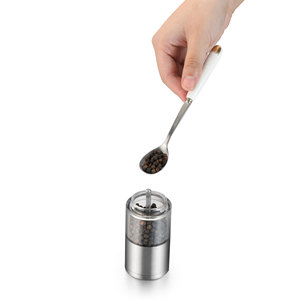 Molinillo Manual de Sal y Pimienta de Doble Capa, Forma Cilíndrica, Transparente, para Cocina, MG727C - Product Image 2