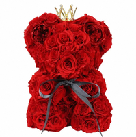 Ge conserveerde roos decoratie, hotseller, hoge kwaliteit, natuurlijke beer, voor thuis, rode verse snijbloemen, acryl doos
