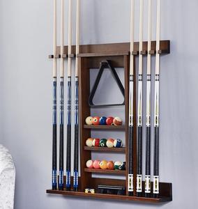 Supporto per stecca da biliardo in legno massello di alta qualità montato a parete, <span class=keywords><strong>asta</strong></span> di supporto per accessori da tavolo da biliardo - Product Image 3