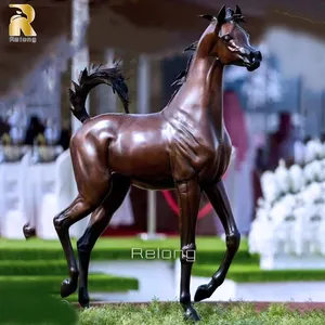 Индивидуальные Оптовые скульптуры животных металлические бронзовые арабские статуи лошади для продажи