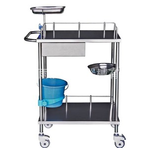 Carrito de enfermería YC-K02, totalmente de acero inoxidable, 670x450x900mm, para el cambio de apósitos y la entrega de medicamentos. - Product Image 5