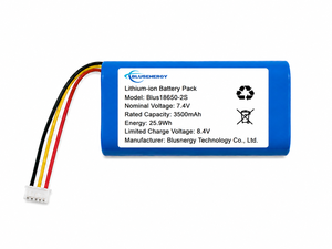 Paquete de Baterías de Iones de Litio 18650-2S 7.4V 3500mAh 3.5Ah, Paquete de Baterías Cilíndricas 18650 Personalizado - Product Image 1