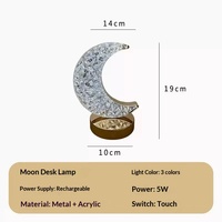 Lampe de table en forme de croissant de lune en cristal MSBN, commande tactile, rechargeable, veilleuse, luxe, esthétique haut de gamme, tendance, moderne
