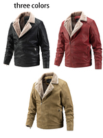 2021 automne et hiver hommes fourrure intégré moto cuir décontracté PU cuir manteau hommes tendance avec fermeture éclair