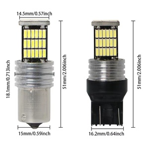 Ba15s 1156 הוביל הנורה canbus 1157 הוביל אות אור 6000k 12v 4014 45smd אוטומטי בלם הפוך מנורות רכב אביזרים