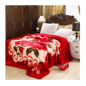 Bán Buôn Trong Kho Sang Trọng In Dày Sherpa Lông Cừu Chăn Siêu Mềm Mùa Đông Đỏ Nặng Raschel Mink Chăn - Product Image 1