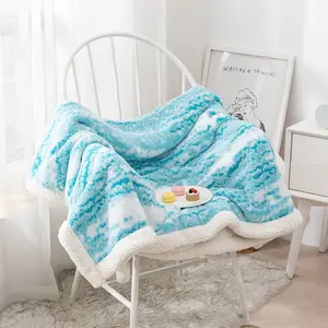 Atacado todos comporter cobertor-Jacquard cobertor de fibra de poliéster, decorativo, azul, fleece, casual