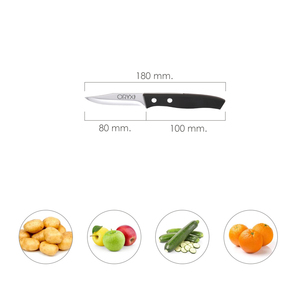 Coltello da cucina Aspen, lama in acciaio inossidabile, 8 cm, nero - Product Image 2