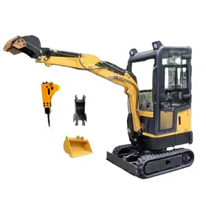 Mini excavator 1 ton crawler rubber track excavator with enclosed cabin ac cab for sale