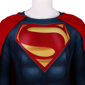 Traje de Cosplay de Superman, el Hombre de Acero, con Capa, Disfraz para Hombre Adulto, Conjunto de Traje Zentai, Emblema de Hebilla Dorada Texturizada en el Pecho - Product Image 3
