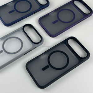 Không Dây Sạc Tương Thích Từ Trường Hợp Đối Với <span class=keywords><strong>iPhone</strong></span> 17 Không Khí 16 E Matte Da Cảm Thấy Điện Thoại Thông Minh Trường Hợp Số Lượng Lớn Chống Sốc Màu Đen Bìa - Product Image 3