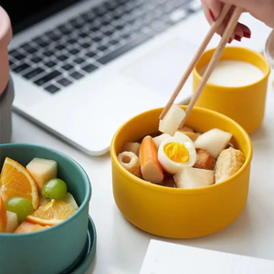 Circular silicone <b>lunch</b> <b>box</b> 700ml large capacity microwave heated silicone fresh-keeping <b>box</b> snack salad bento <b>box</b> - Product Image 2