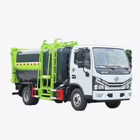 Camion à ordures compacteur diesel DONGFENG 4x2 à chargement latéral avec benne basculante et transmission manuelle, composants essentiels du moteur et de la pompe