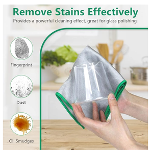 Paño de <span class=keywords><strong>Limpieza</strong></span> de Microfibra para Pulir Vidrio Milagroso, Sin Rastro, Sin Pelusas, Fácil de Limpiar para Superficies de Cocina, Platos y Espejos - Product Image 2
