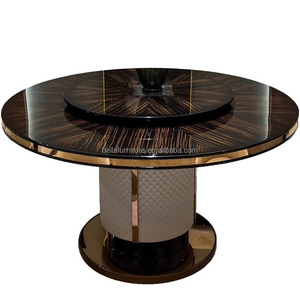 Bộ bàn ăn nhà hàng cao cấp, thiết kế hiện đại đơn giản, kiểu dáng tròn, khung kim loại, nội thất gia đình. - Product Image 6