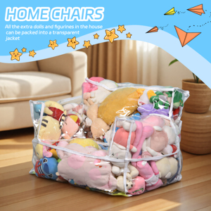 Funda Transparente para Silla Puff de Peluche para Niños, Funda Extra Grande Impermeable de TPU para Silla Puff con Cierre - Product Image 3