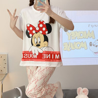 Pyjama Femme d'Été en Gros, 3 Pièces, Imprimé Dessin Animé, Manches Courtes