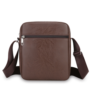 Mala de Laptop <span class=keywords><strong>Vintage</strong></span> Nova para Homens em Couro PU Fashionável Portátil Impermeável Bolsa Transversal com Fecho de Zíper para Negócios - Product Image 4