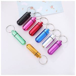 Wholesale Portable Metal Mini Keychain Aluminum Alloy Pill Box Organizer Custom Logo - Product Image 1