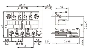 DERKS YE160-500/508-2 * NP 2*4-24 direkleri yüksek kalite fiş Terminal bloğu konnektörü tedarikçisi konnektörler tel-to-board pcb dayanağı